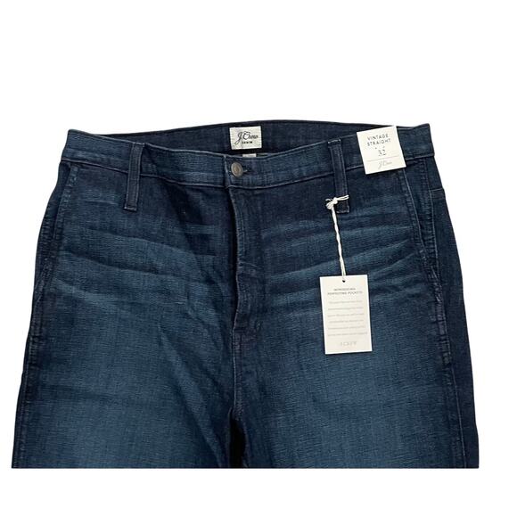 NWT J. Crew Vintage Straight Trouser Jean in Deep Sea Wash, Size 32 - Picture 2 of 8